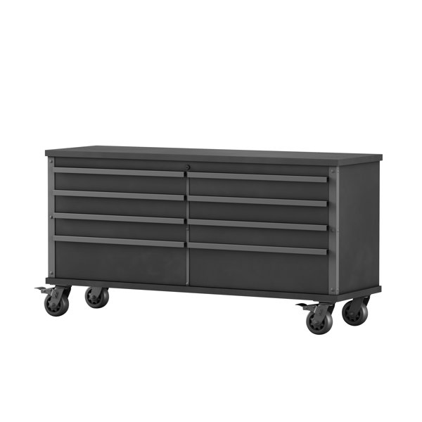 Scott Living Keoki 32.50" H x 63" W x 19" D Garage 8 Drawer Tool Cart